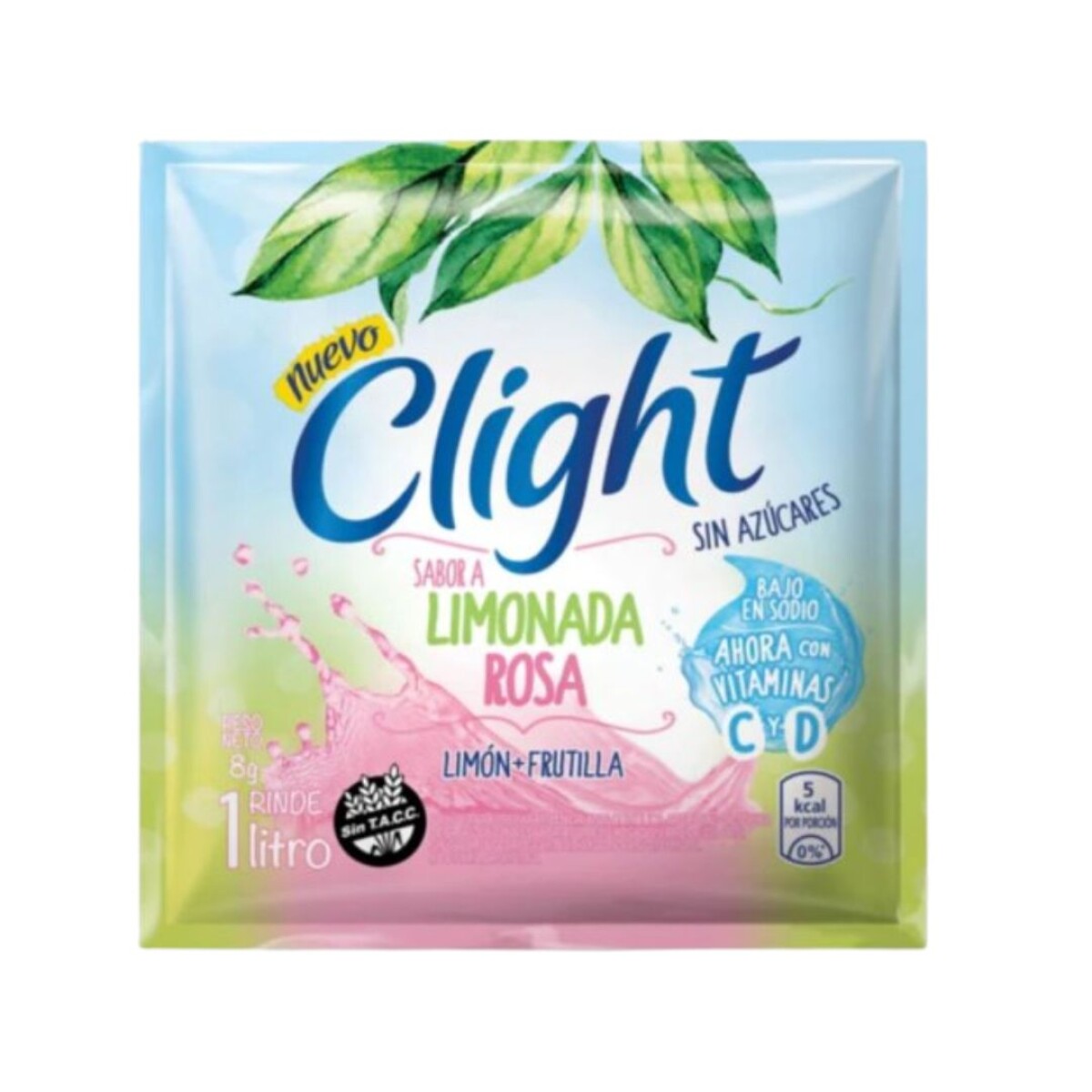 REFRESCO POLVO CLIGHT LIMONADA ROSA 7.5G 
