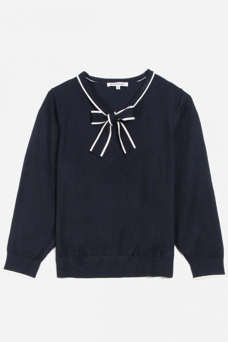 Sweater con corbatin AZUL MARINO