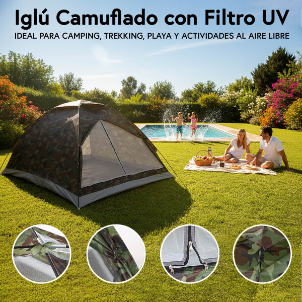 Carpa Camping Iglu 2 Personas Autoarmado Mosquitero 200x150 Imback Color Camuflado Carpa Camping Iglu 2 Personas Autoarmado Mosquitero 200x150 Imback Color Camuflado
