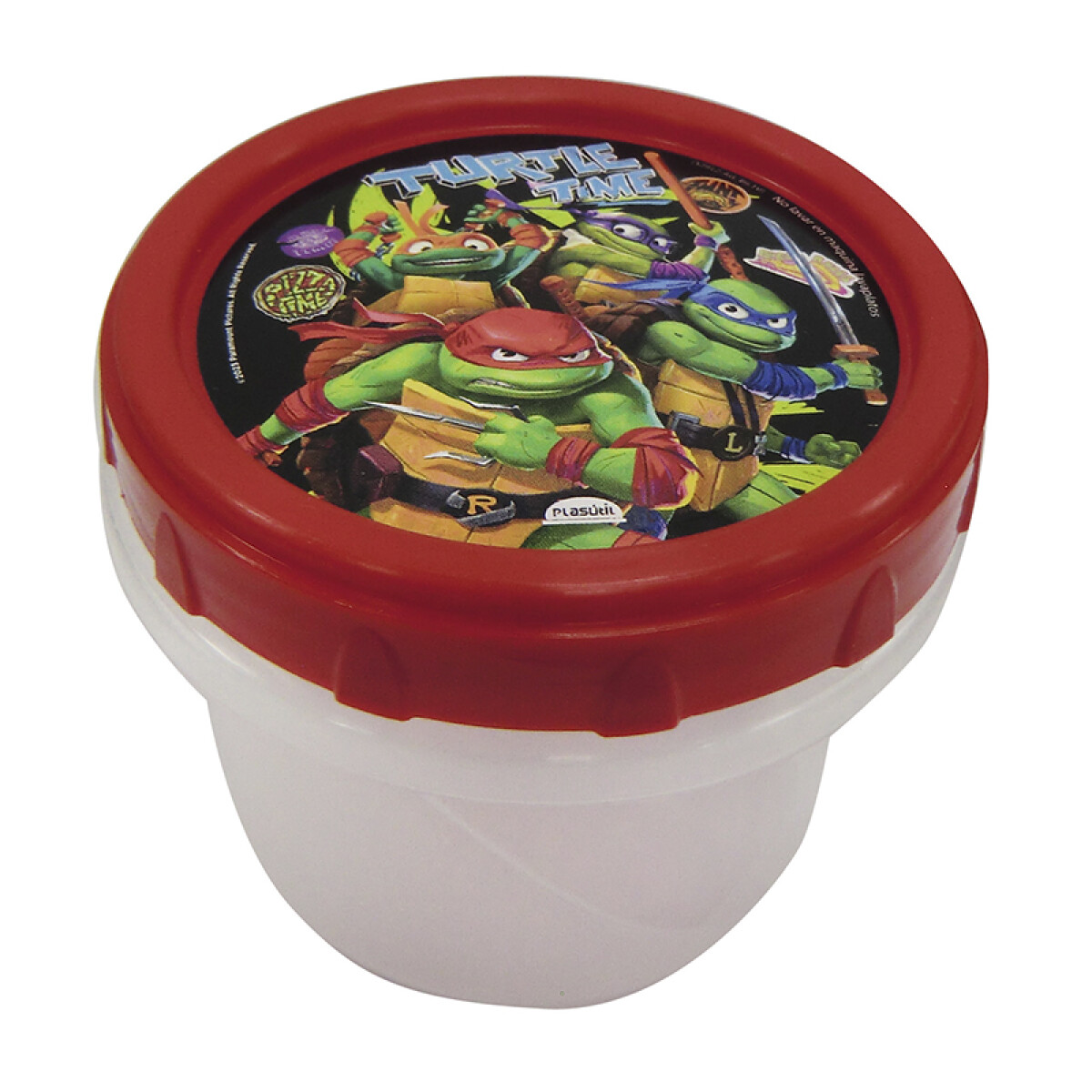 Pote Plástico Tortugas Ninjas 300 ml con Tapa Rosca 