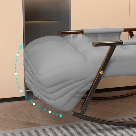 Sillón Reposera Mecedora Respaldo Ajustable Bolsillo Gris