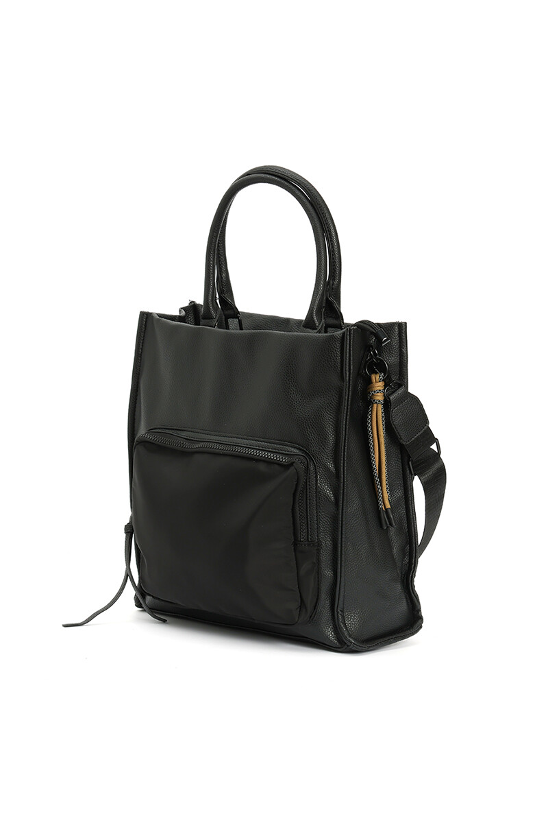 Cartera con bolsillo frontal Negro