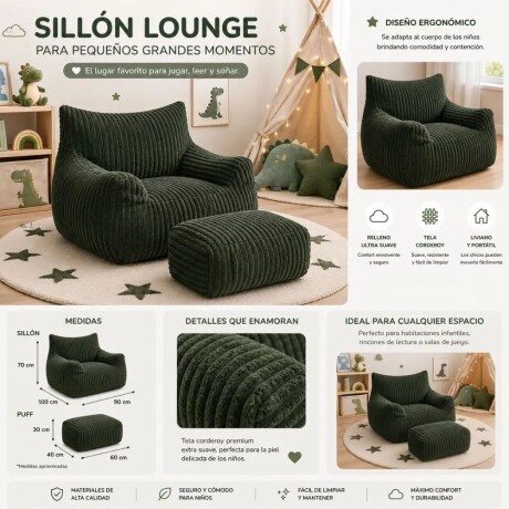 Sillon Infantil Cloudy Verde