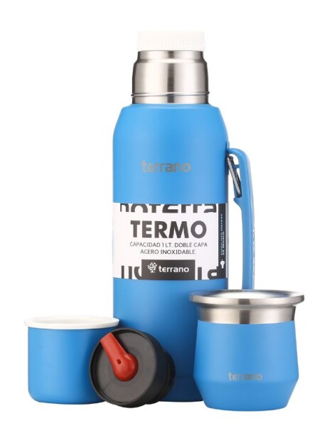 Kit Competo - Termo Acero 1LT + Mate Flap Azul Eléctrico