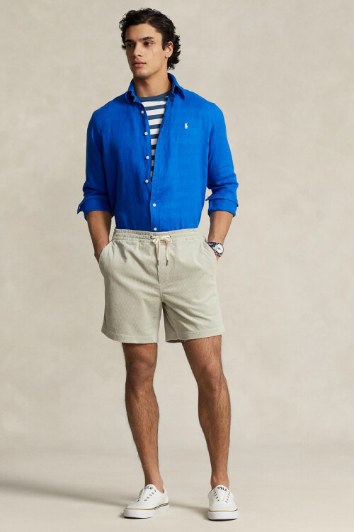 Camisa Lino Polo Ralph Lauren Heritage Blue