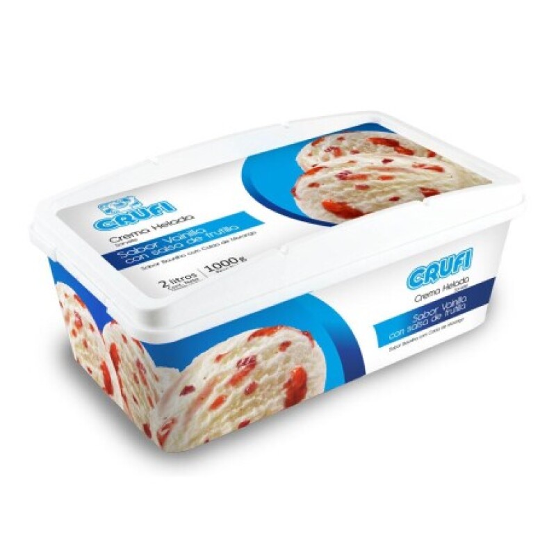 HELADO DE VAINILLA Y SALSA FRUTILLA 2L CRUFI HELADO DE VAINILLA Y SALSA FRUTILLA 2L CRUFI