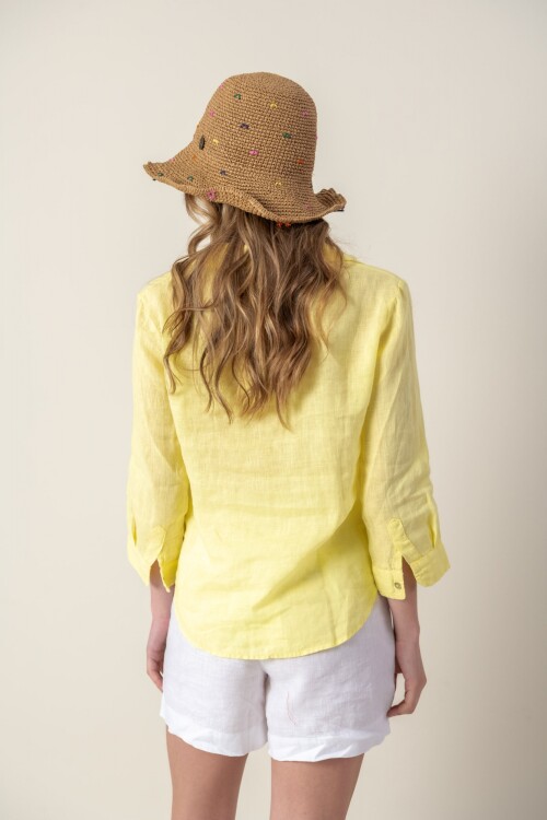 Camisa de dama lino Amarillo