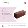 Puff Baúl Lumax Plegable 75x38 cm Organizador Living Dormitorio Marron