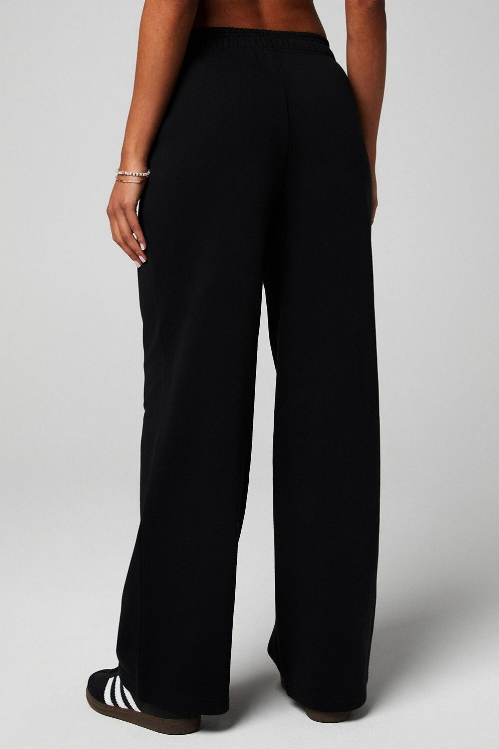 Year Round Terry Wide Leg Sweatpant Black