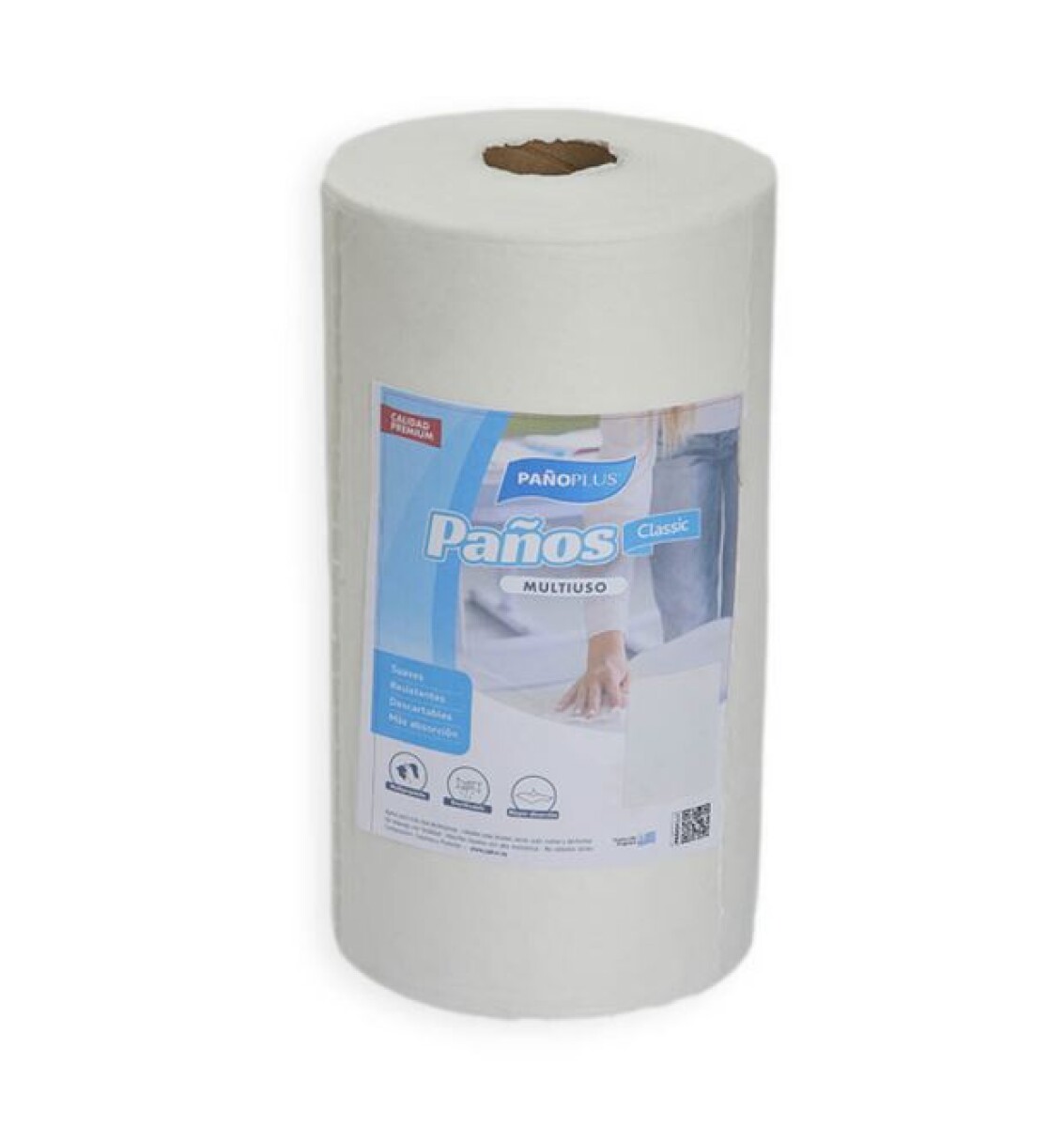 PAÑO PLUS CLASSIC ROLLO BLANCO LISO (ROLLO X 75 UN) 