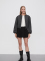 Campera Terry Gris Melange Oscuro