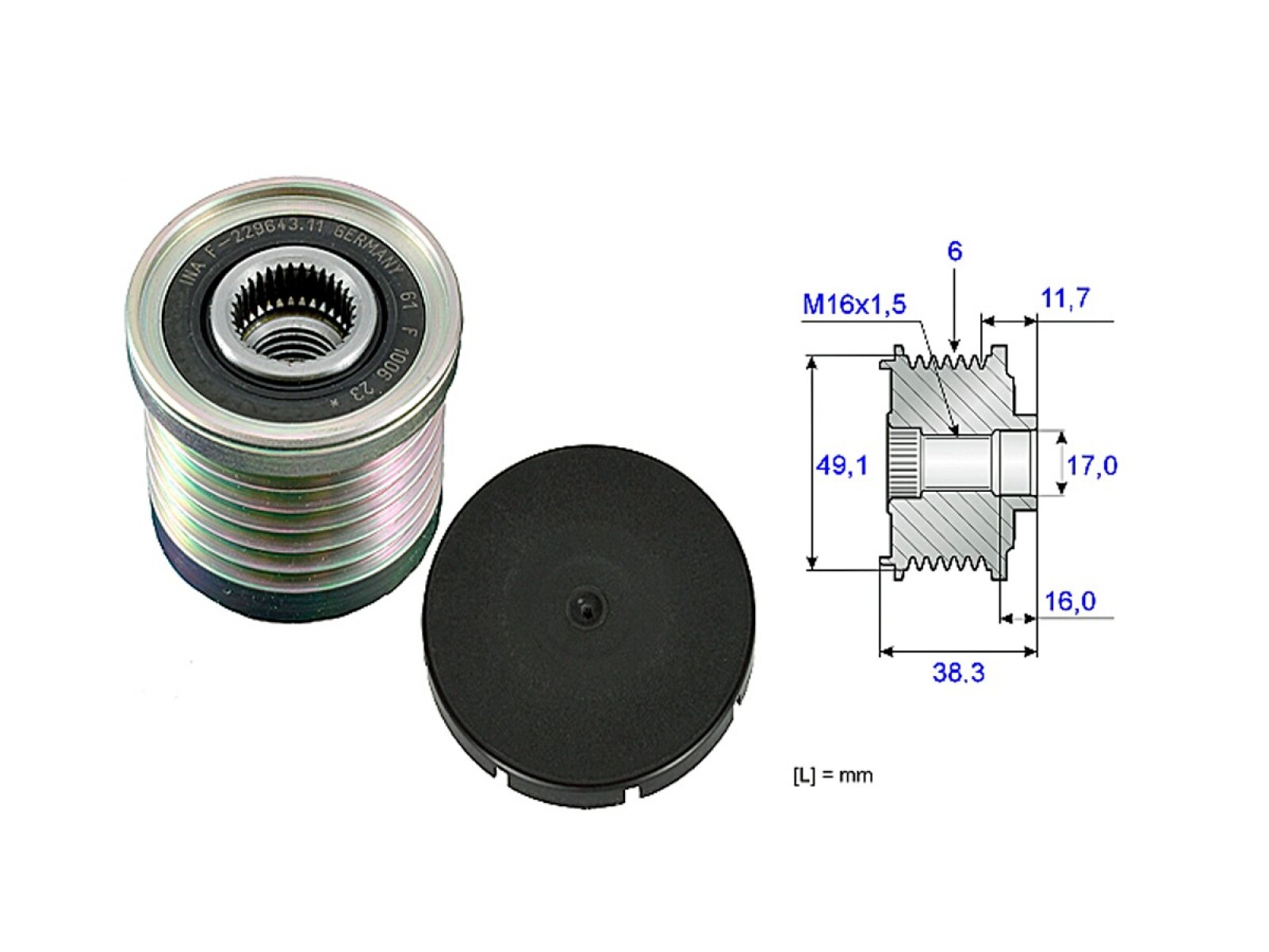 Polea Alternador Marcha Libre Renault Megane/Logan/Fluence 11-25 