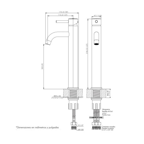 Griferia De Lavatorio Alto Linea Lilo Fv Monocomando Sin Desague Cromo 000