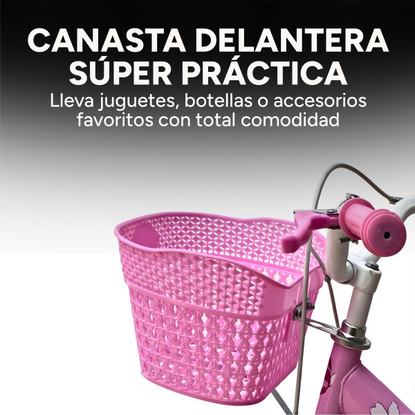 Bicicleta infantil Shengdi Rodado 16 Canasto Parrilla Hadas Color Rosa Claro