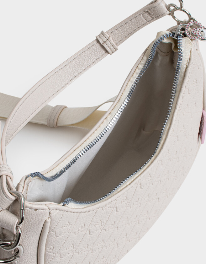 Marroquinería Licencias Cartera Con Relieve "hello Kitty" - Blanco Crema