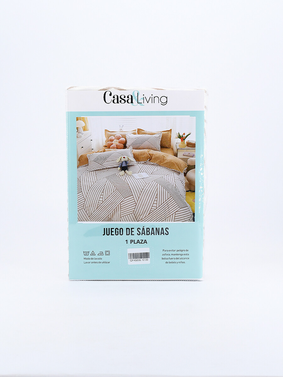JUEGO DE SABANAS 1 PLAZA - BEIGE 
