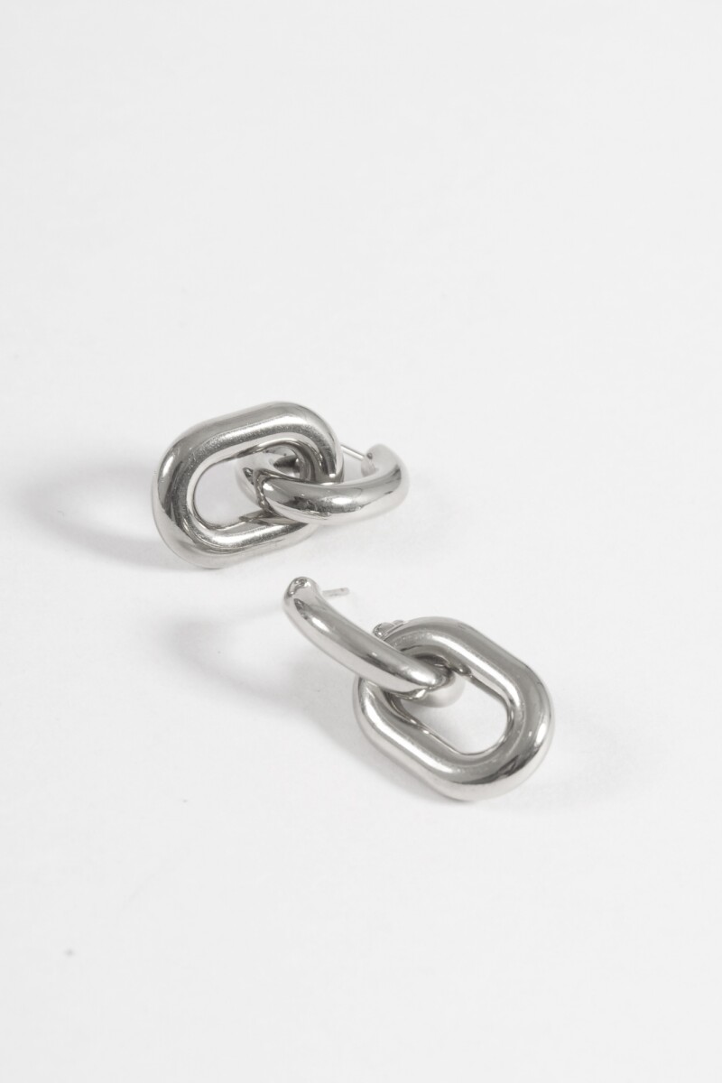 Aros acero doble plateado