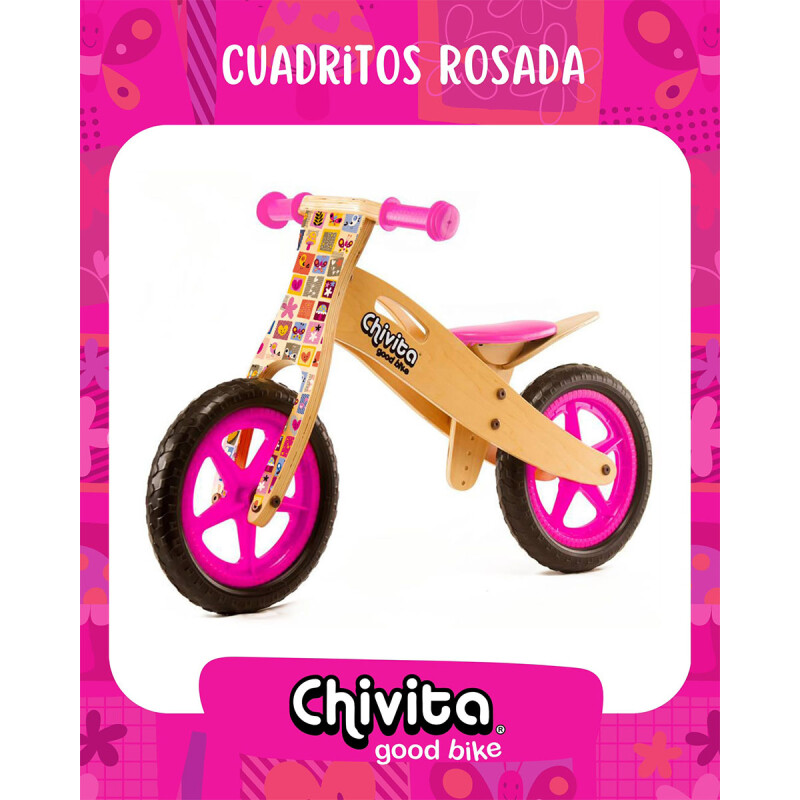 Chivita Bicicleta de equilibrio Cuadraditos Rosa