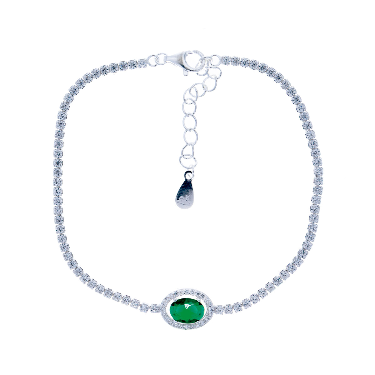 Pulsera de plata 925 con circonias. 