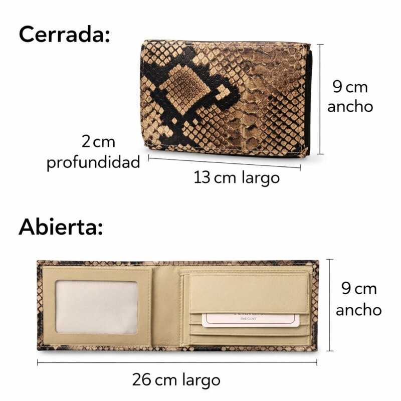 Monedero de cuero mediano Bora