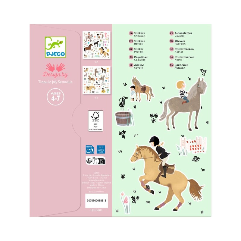 Set de 160 stickers Caballos