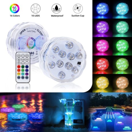 Luz Led Sumergible con Luces de Colores y Control Remoto 001