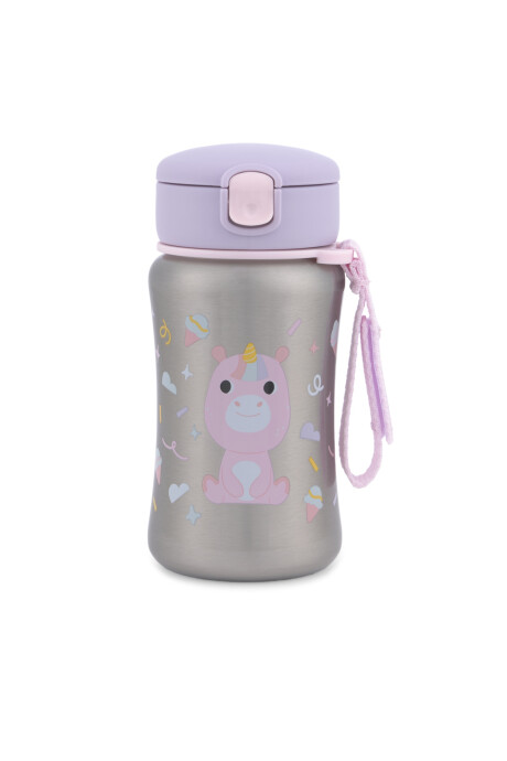 Botella de acero inoxidable con sorbito, diseño unicornio Botella de acero inoxidable con sorbito, diseño unicornio