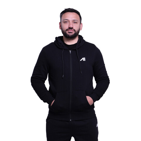 Campera Austral Deportiva c/capucha Negro / Hombre Negro