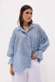 Camisa Gaia Celeste Broderie