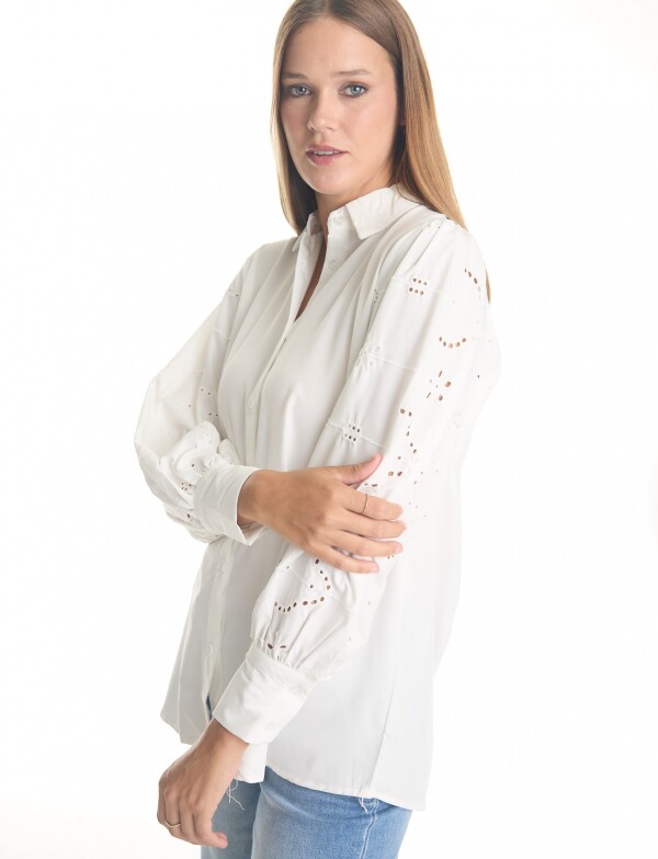 Camisa Manga Calada BLANCO