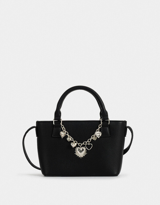 City Noche Cartera City Con Charms - Negro