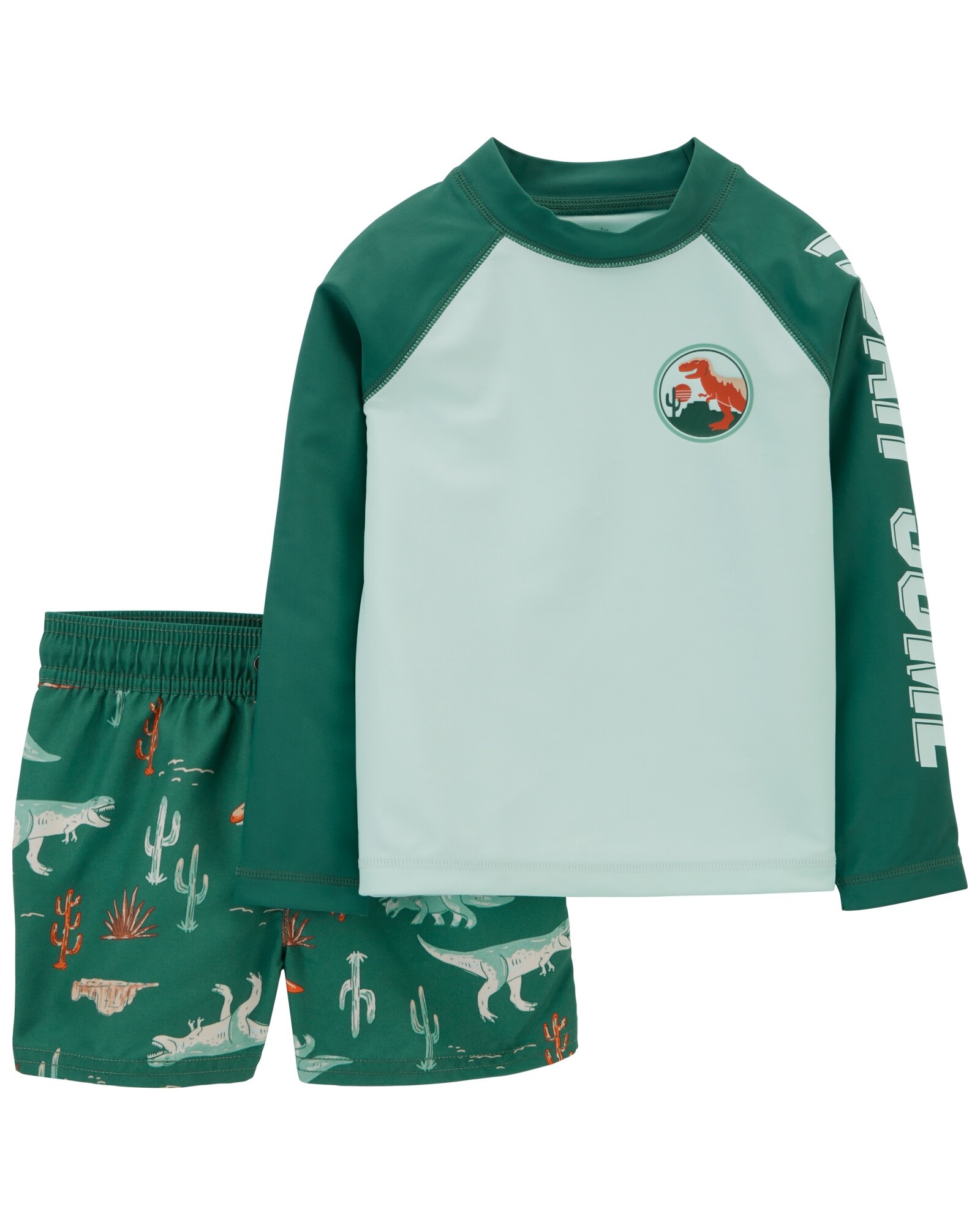 Traje de baño dos piezas con protección UPF 50+ diseño dinos Sin color