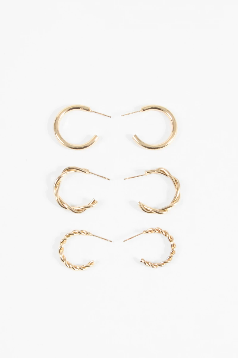 Set aros irregulares dorado