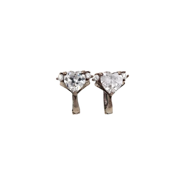 Caravanas Corazón-Plata 925-Piedra Zirconia-CA3144 conpiedra