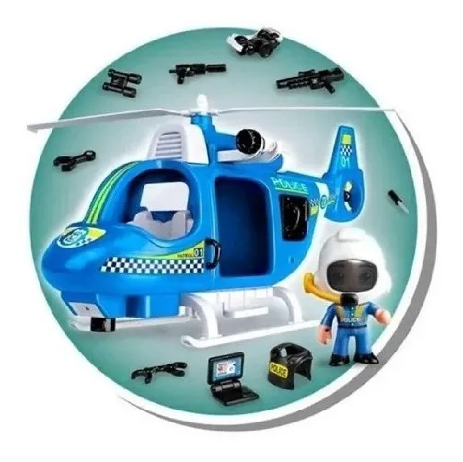 Policía Helicoptero Pin Y Pon Action PIN Y PON ACTION HELICOPTERO