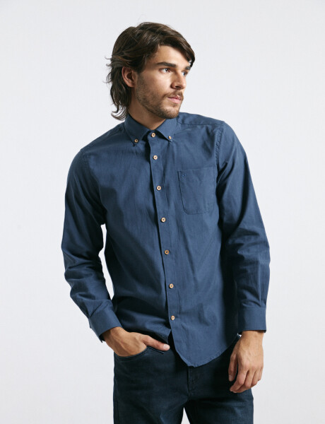 012487 CAMISA HARRINGTON LABEL Azul Oscuro