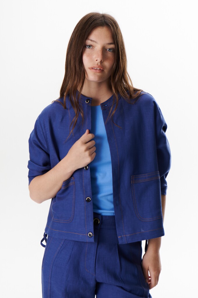 CHAQUETA LINO SOHO AZUL