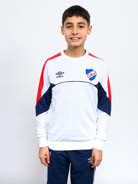 BUZO CREW Nacional Junior Blanco, Azul Marino, Rojo