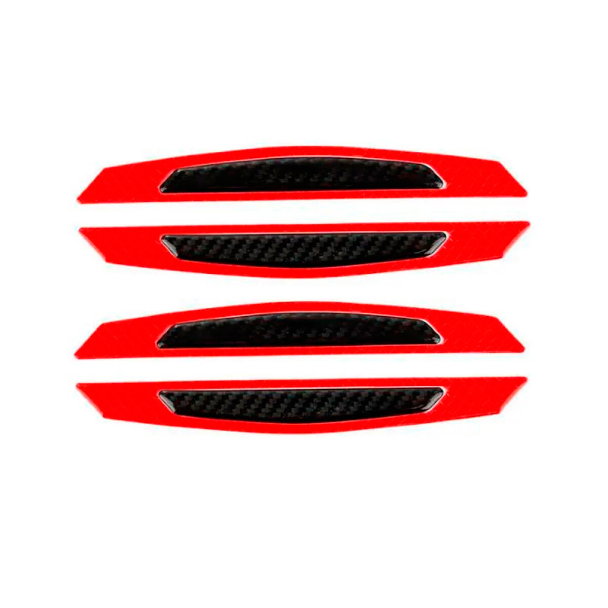 ACCESORIO EXTERIOR - JGO.4 PROTECTORES PUERTA 17X4CM ROJO / CARBONO - 