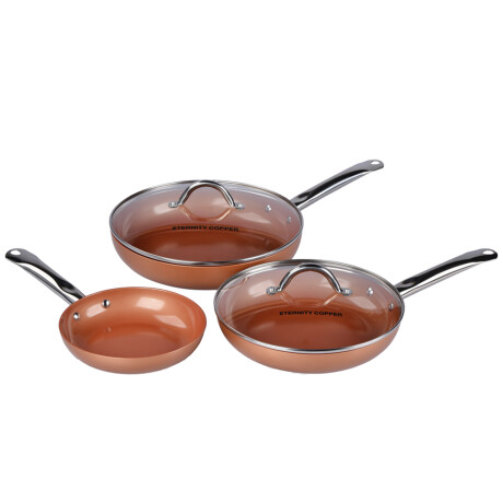 Set de sartenes con tapa - Sartenes Eternity Copper Set de sartenes con tapa - Sartenes Eternity Copper