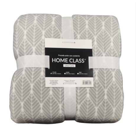 Frazada con Corderito 1 PLAZA Home Class 150 x 240 cm ARABESCO GRIS