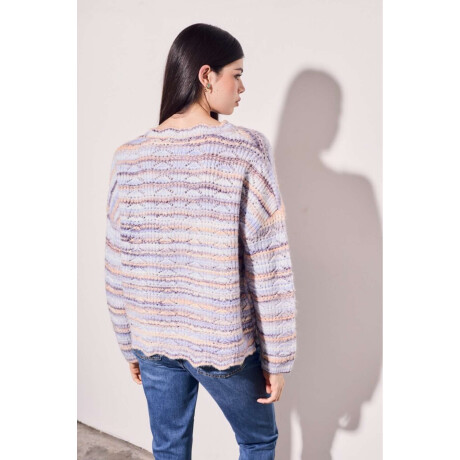 Sweater Texturado Multi Celeste