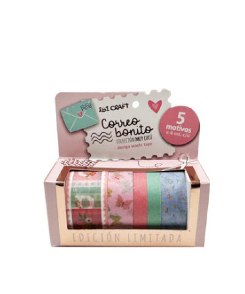 Cinta washi 0,8-1,5-2,5cm. x 4mts paquete x 5 MUY CUCU