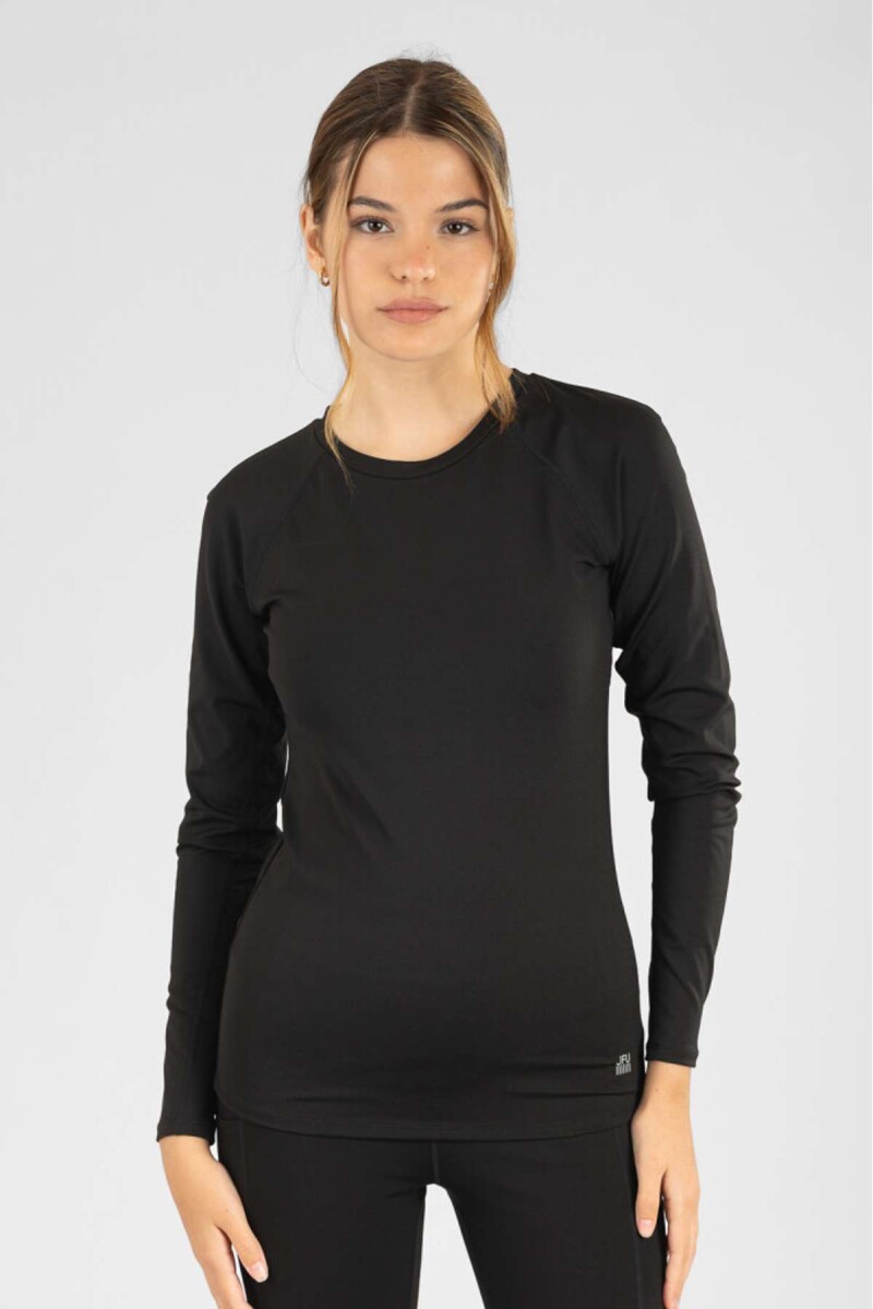 Remera manga larga fit - Negro 