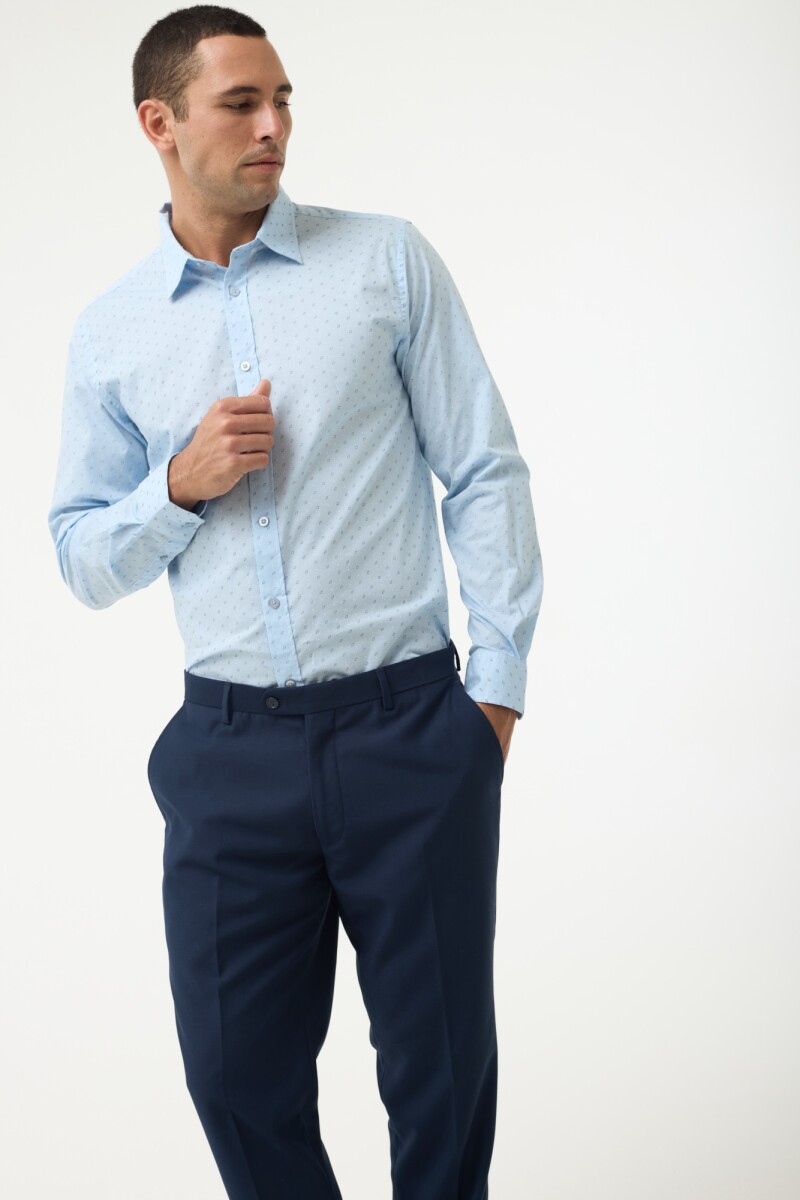 Camisa Algodón con Spandex Fantasía CELESTE