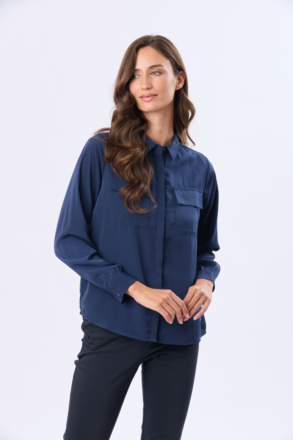 BLUSA MANGA LARGA Azul