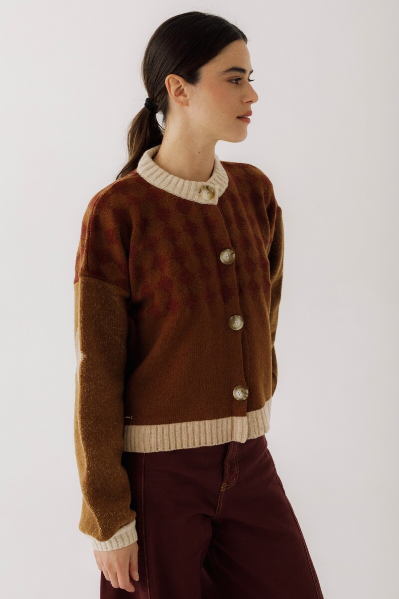 CARDIGAN ROMBOS - Camel 