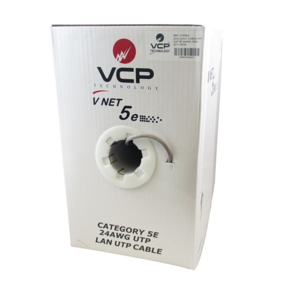 CABLE UTP CAT. 5E, 24AWG, 100% COB - INT/INDOOR 305 MTS GRIS - VCP/PRYSMIAN 