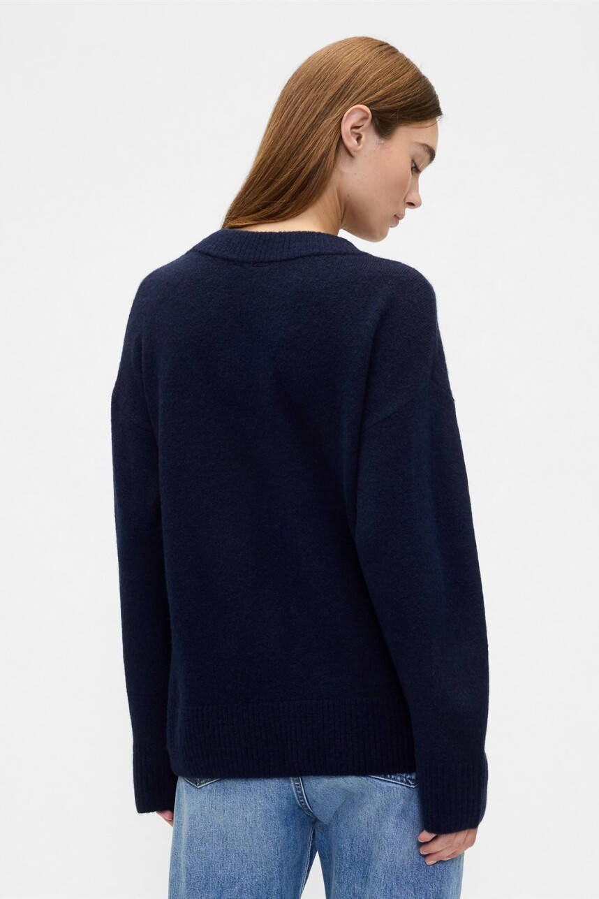 Buzo Cuello V Mujer Navy Uniform