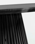 Mesa redonda Jeanette de madera maciza de de mindi negro Ø 90 cm